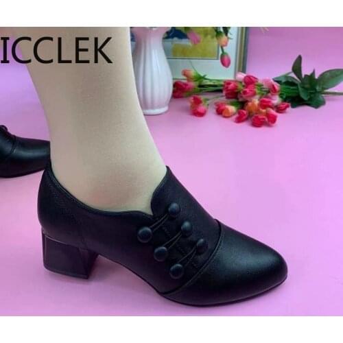 Women Pumps Fashion Breathable Patent Leather Lace Up High Heel Oxfords Shoes Wedding Party Office Bullock Shoes Zapatos Mujer
