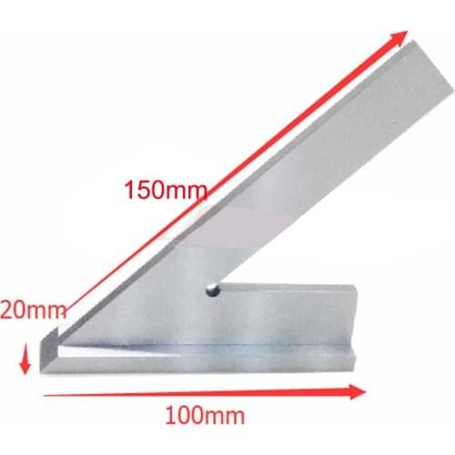 150x100mm Stainless Steel 45 Degree Miter Angle Corner Ruler Wide Base Gauge Measuring Tools DIN875/2 Standard With Stop