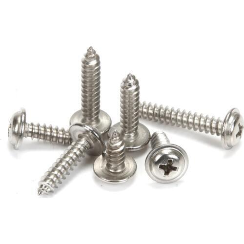 M3 M4 M5 304 Stainless Steel Phillips Round Head / Pan Tapping Screws With Self-tapping Screw 6-30mm 50pcs choose