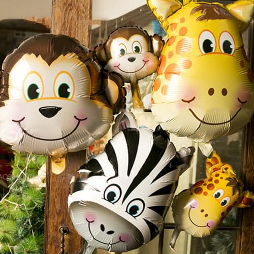 5pcs/set Animal Aluminum Foil Balloon Large Size Cartoon Balloons For Kids Baby Toys Tiger & Lion Birthday Party Decaration
