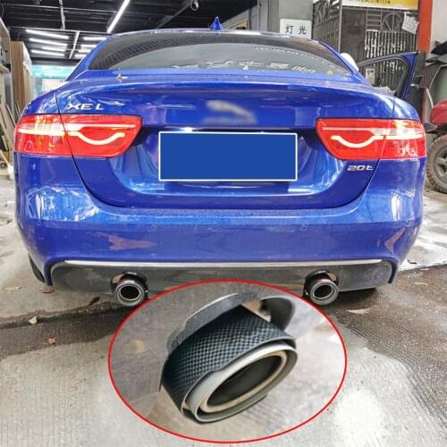 High Grade Carbon Fiber+Stainless Steel Tail Exhaust Pipe Straight Muffler Edge End Tips Fit For Jaguar XEL