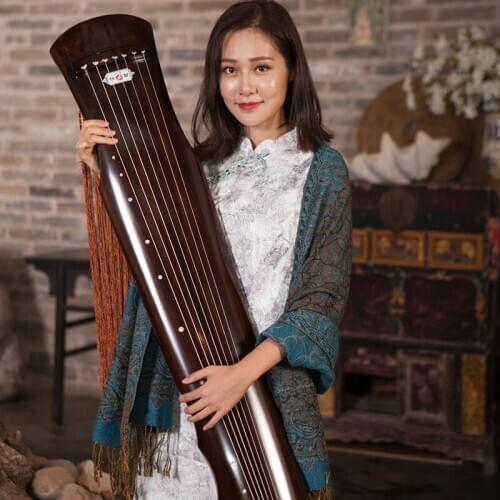 High-end Performance Level Chinese Guqin Fuxi-type Old Fir Solid Wood Guqin 7 Strings Ancient Zither with Accessories