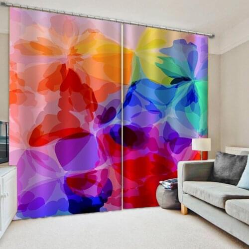 Custom 3D Curtain Drapes Abstract Flower Curtains For Living Room Bedroom Window Treatment Window Drapes