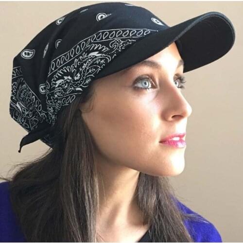 Flower Printed Women Cotton Head Scarf Visor Hat With Wide Brim Sunhat Female Summer Beach UV Protection Beach Sun Hats 2021