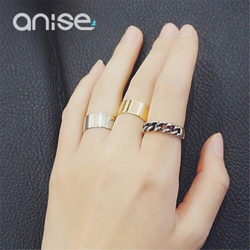 Anise Fashion Street Rock Youth Punk Ring Fine Chain Female Jewelry Rings for women Jewelry Accessories
