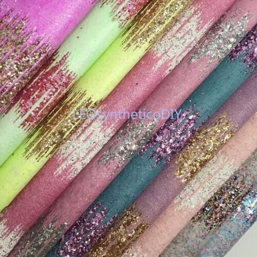 1PC 21X29CM Glitter Fabirc, Chunky Glitter Leather, Glitter Leather Sheets For Making Bows LEOsyntheticoDIY T394