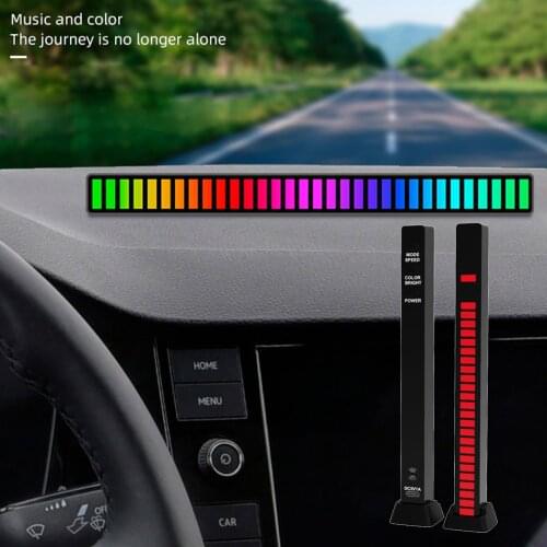 1SET Auto RGB Music Sound Control LED Level Light Bar Novelty Rhythm Lamp Car Backlight Vehicle Atmosphere Light