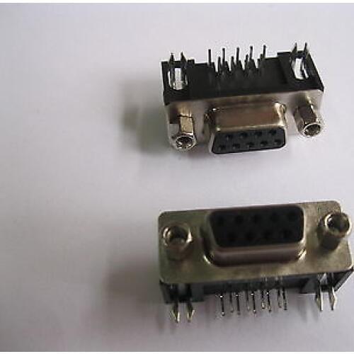 10 Pcs D-Sub 9 pin Female Connector with Right Angle