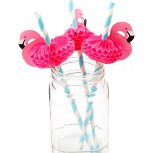 10 pcs/lot Paper Drinking Straws Wedding Decoration Baby Shower Birthday Celebration Hawaii Carnival Party Supplies