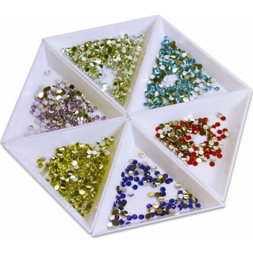 10Pcs professional nail art decorations Crystal Rhinestones Gems Plastic Sorting tray Manicure Tools