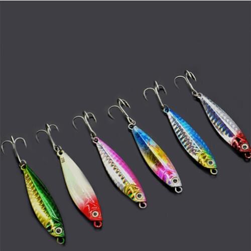 10g/4.8cm Umpan Pancing Bionik Bahan Besi Keras 6 Warna Ukuran Untuk Memancing Di Laut 3d Luminous Eyes Fishing Lure Sea Lake