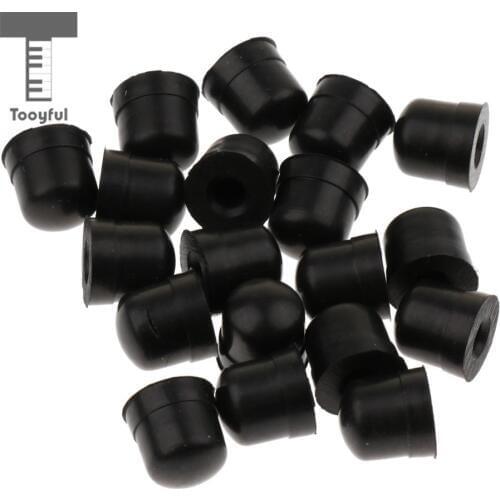 20 Pcs Silicone Trombone Slide Bow Rubber End Tip Bumper for Trombone Brass Instrument Repair Accessories Black
