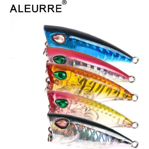 40mm 3g Mini Popper Fishing Lure Hard Bait Artificial Poper Topwater Bass Trout Pike Fishing Crankbait Crank Wobbler