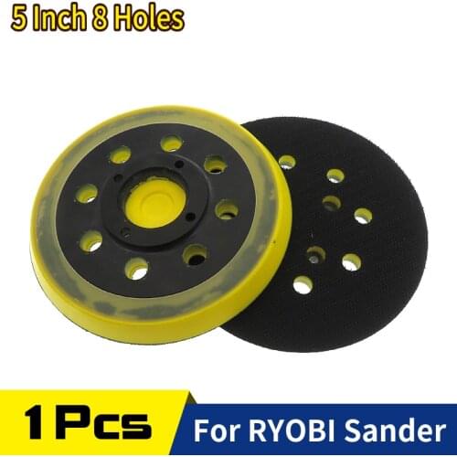 5 Inch Hook & Loop Sanding Pad 8 Holes Backing Plate 125mm For DeWalt RYOBI RSE-1250 Random Orbital Sanders Grinder