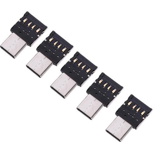 Practical 5 Pcs Mini Type-C USB-C To USB 2.0 OTG Adapter For Phone Tablet USB Cable Flash Drive Mouse Digital Cameras
