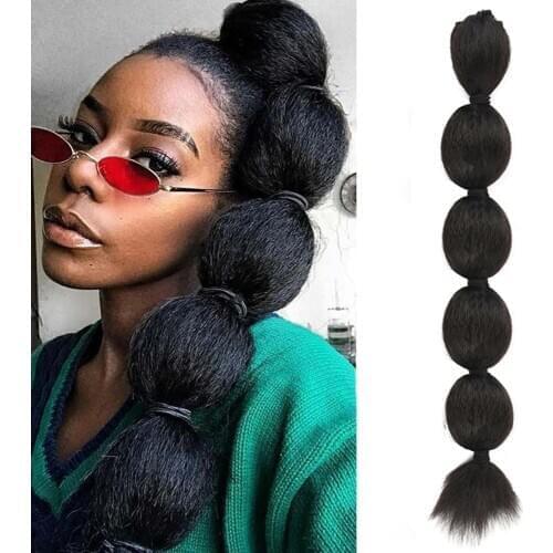 Afro Kinky Straight Bubble Ponytail For Women Synthetic Long Drawstring Ponytail Clip In Hair Extension