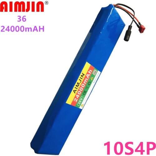 36V 24Ah Battery 10S4P 36V 24000mAH Pack 1000W High Power Battery, for E-bike Electric Bicycle BMS + 42v Charger