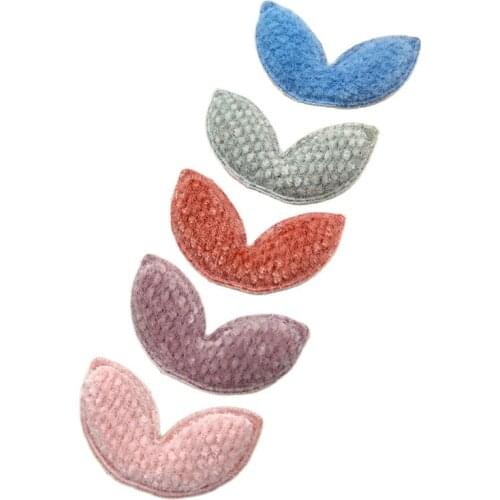 30PCS/LOT 5*2.8cm Felt Rabbit Ear Padded Appliques For DIY Handmade Children Hair Clip Accessories Patches