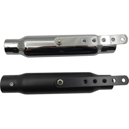 Black/Chrome 12" Shorty Exhaust Muffler Pipe Silencer For Harley Cafe Racer Old School Bobber Touring Dirt bike Motorcycle