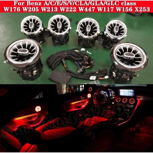 Colors decorative Ambient Light A/C/E/S/V/CLA/GLA/GLC class For Benz W176 W205 W213 W222 W447 W117 W156 X253 Air Outlet Turbo