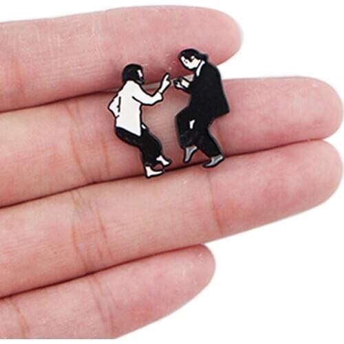 DZ958 Classic Movie Pulp Fiction Earring for women Stainless steel Earring Enamel Art Stud Earrings Gifts Girl