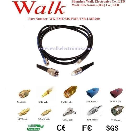 FME Antenna cable/RF cable assembly/cable antenna: FME male straight to FME female straight with RG58 cable