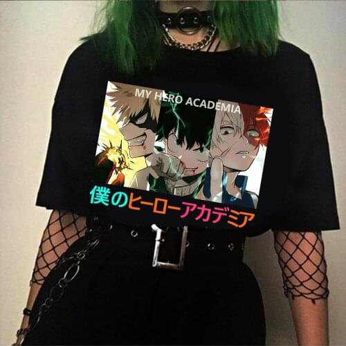 Anime Shoto Todoroki My Hero Academia Bakugou Deku T-Shirt Graphic Tshirt Womens Streetwear T Shirt