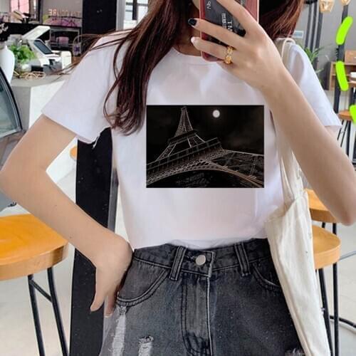 Graphic tees tops Moving Paris tshirts women funny t shirt O-neck T-shirt Vintage Vogue Ullzang Mujer_T-Shirt