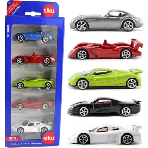 1:64 SIKU Die cast Toy Car Models 5pcs set Mini Vehicles Pocket Racing Roadster Toys for Children