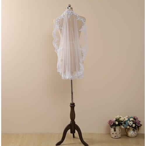 Mantilla style veil,fully laced,Short Veil wedding,fingertip bridal veil,lace trim veil fingertip,elbow veil lace 1 tier veil,Ma