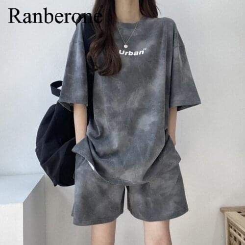 Summer Cotton Sets Women Casual 2 Pieces Short Sleeve T Shirts High Waist Short Pants Solid Running Sports Outfits Tracksuit