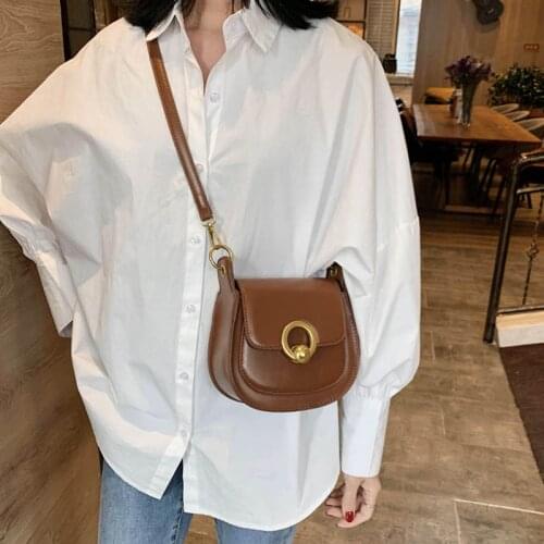New Leisure Texture Versatile Chain Single One Shoulder Cross Saddle Messenger Bag Lady Solid Color Handbags and Tote Bag