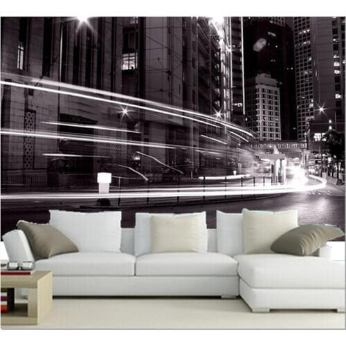 The latest 3D mural,3d beautiful fashion city night scene ,living room TV wall bedroom wall paper