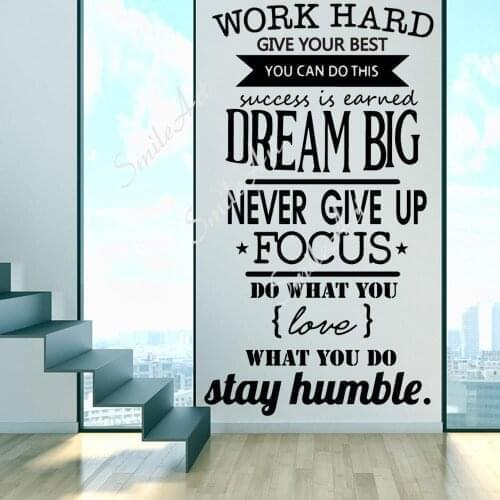 New Design Never Give Up Waterproof Wall Stickers Home Decor For Kids Rooms Decoration Background Wall Art Decal Drop Shipping