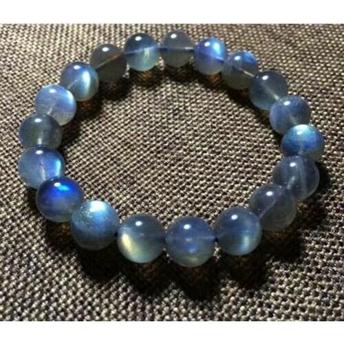 Natural Labradorite Blue Light Gemstone Beads Bracelet Gift