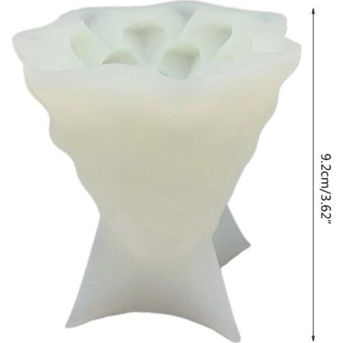 Q39C Sawtooth Christmas Tree Shape 3D Candle Epoxy Resin Mold Aromatherapy Plaster Silicone Mould DIY Crafts Ornaments Casting