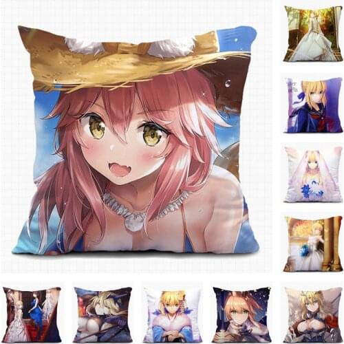 Anime Christmas Pillow Case DIY Decorative Cushion Covers Fate/stay Night Pillowcase Custom Sofa Car Case Houseware For Room