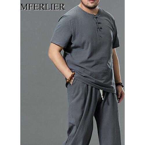 Summer men shirt Bust 155cm 5XL 6XL 7XL 8XL 9XL 10XL cotton linen short sleeve Plus size shirt men 3 colors