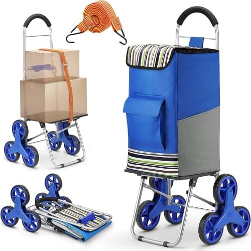 Shopping Trolley Cart On Wheels Woman Market Foldable Shopping Cart Shopping Basket Elderly Stairs Trailer Cart Bags