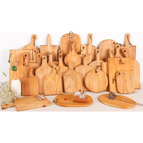 Solid Wooden Cutting Boards Wooden Chopping Block Eco-Friendly No Paint Multi-Use Creative Shape Bread Board Pizza/Cake Plate