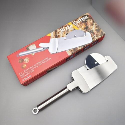 All stainless steel pizza hob multipurpose pizza wheel knife pizza knife cake shovel 3-in-1