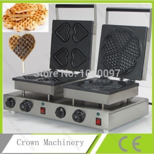 Double Heads Heart shape Commercial waffle maker;waffle baker