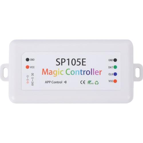 JERCIO DC5-24V SP105E Magic Controller Bluetooth 2048 Pixels for WS2811 2812 2801 SK6812 IC LED Strip Support IOS / Android APP