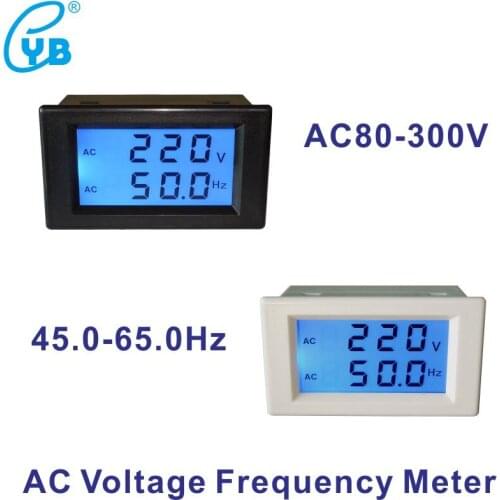 Voltmeter Hertz/HZ Meter AC 80-300V Voltage Monitor LCD Dual Display Voltage Frequency Meter Digital 45-65HZ Frequency Counter