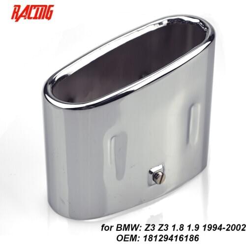 Exhaust tips with OEM part fit for BMW Z3 1.8 1.9 Cabrio Tailpipe Trim 53x113mm / 90mm 18129416186 Tailpipe tip