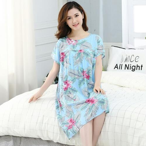 Womens Loose Nightgown Sleepshirts Vintage StyleFloral Nightgowns Nightdress Lounge Sleepwear
