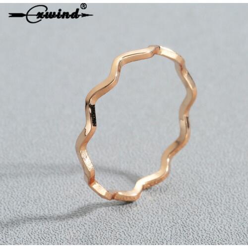 Cxwind Simple Gold Wire Wave Shape Female Ring for Women Midi Knuckle Finger Toe Punk Geometric Rings Jewelry Wholesale