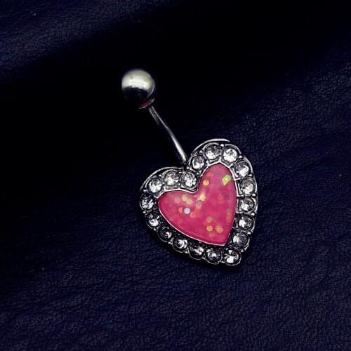 1pcs 2019 Hot sale luxury Belly Button Fashion Surgical Steel Imitation opal ball Dangle Belly Navel Piercing Ring free shipping