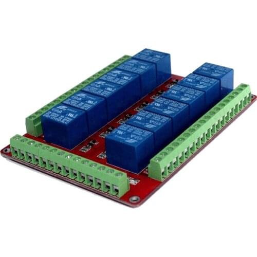 12 way relay module / low level trigger / double PCB, double terminal / 5V / 12V / 24V