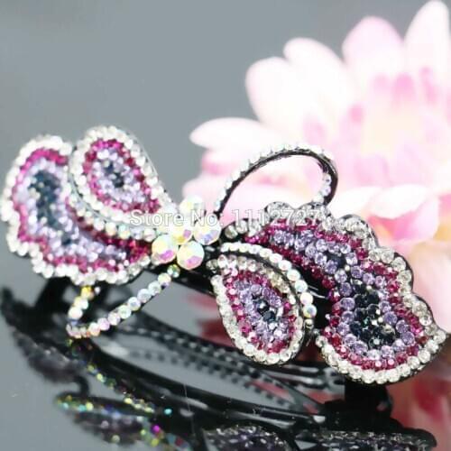 36*86mm Bridal Wedding Headdress Headband Head Bands Crystal New Hair Accessory Clip Hairpin Butterfly Bowknot Inlaid Rhinestone